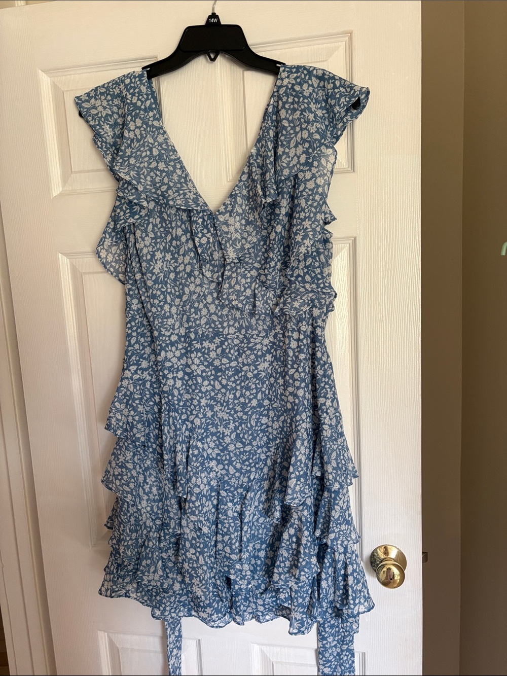 Lauren Ralph Lauren Blue Floral Ruffle Mini Dress